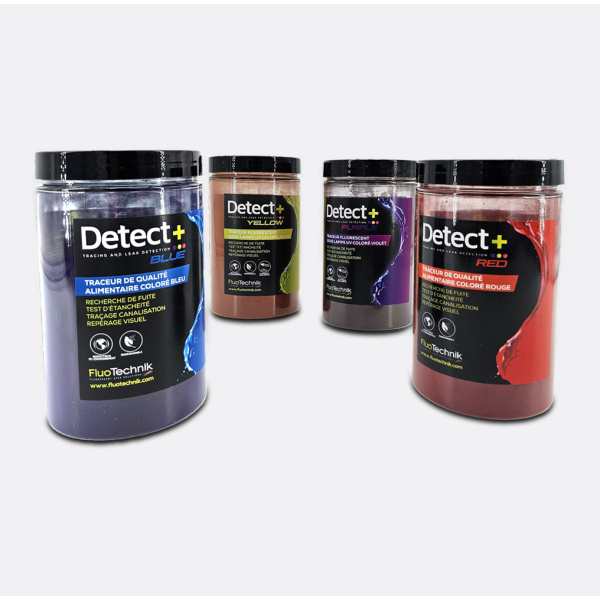 4-color powder tracer and leak detection dye pack - DETECT+