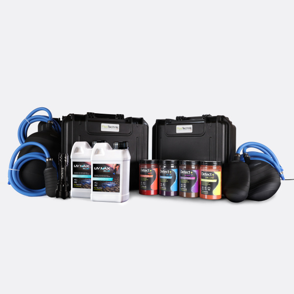 Leak detection and tracing kits 4 COLORS + 2 COLORLESS + 4 BALLONS OBTURATEUR - PACK PRO EXPERT LAMPE UV 6W